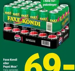 Coop 365 Faxe Kondi eller Pepsi Max tilbud