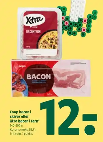 Coop bacon i skiver eller Xtra bacon i tern