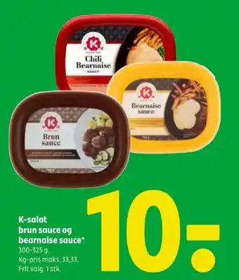 K-salat brun sauce og bearnaise sauce