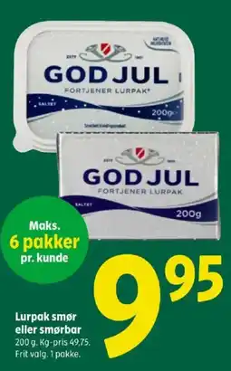 Coop 365 Lurpak smør eller smørbar tilbud