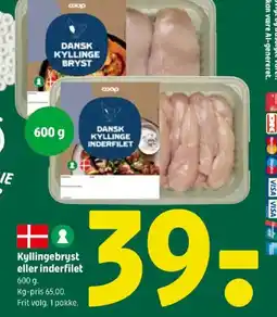 Coop 365 Kyllingebryst eller inderfilet tilbud