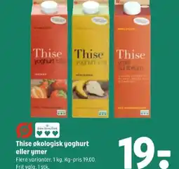 Coop 365 Thise økologisk yoghurt eller ymer tilbud