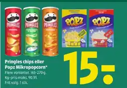 Coop 365 Pringles chips eller Popz Mikropopcorn* tilbud