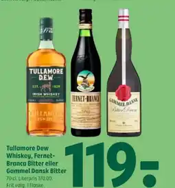 Coop 365 Tullamore Dew Whiskey, Fernet- Branca Bitter tilbud