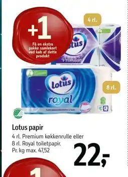 Føtex Lotus papir tilbud