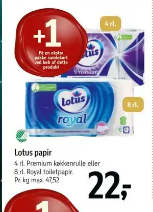 Føtex Lotus papir tilbud