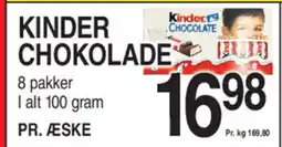 ABC Lavpris Kinder chokolade tilbud