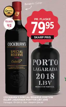 MENY Cockburn's special reserve portvin eller Lagarada portvin lbv 2018 tilbud