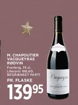 MENY M. Chapoutier vacqueyras rødvin tilbud
