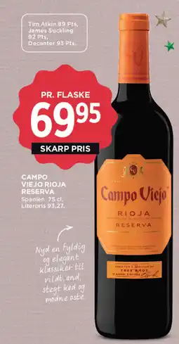 MENY Campo Viejo rioja reserva tilbud