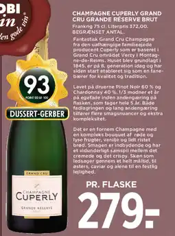 MENY Champagne Cuperly grand cru grande réserve brut tilbud