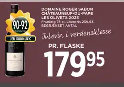 MENY Domaine Roger sabon châteauneuf-du-pape les olivets 2023 tilbud