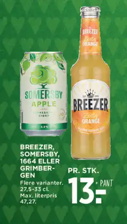 MENY Breezer, Somersby, 1664 eller Grimbergen tilbud