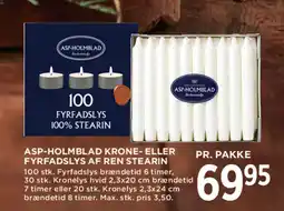 MENY ASP-Holmblad krone- eller fyrfadslys af ren stearin tilbud