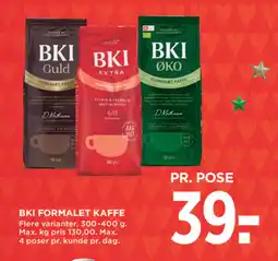 MENY BKI Formalet kaffe tilbud