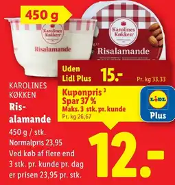 Lidl Karolines Køkken Risalamande tilbud