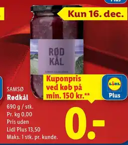 Lidl SAMSØ Rødkål tilbud