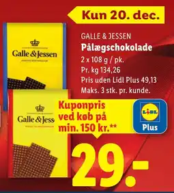 Lidl GALLE & JESSEN Pålægschokolade tilbud