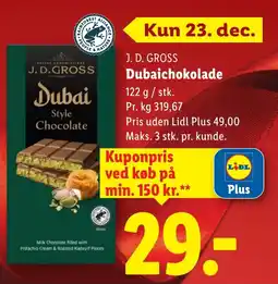 Lidl J. D. GROSS Dubaichokolade tilbud