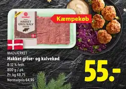 Lidl MADVÆRKET Hakket grise- og kalvekød tilbud