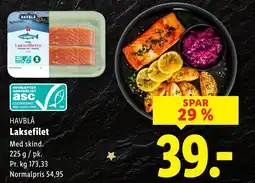 Lidl HAVBLÅ Laksefilet tilbud