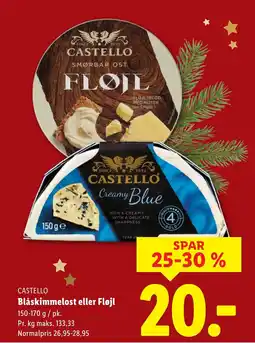 Lidl CASTELLO Blåskimmelost eller Fløjl tilbud