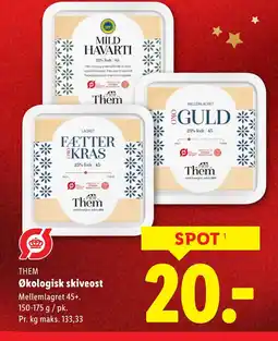 Lidl THEM Økologisk skiveost tilbud