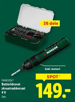 Lidl PARKSIDE® Batteridrevet skruetrækkersæt 4V tilbud