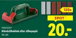 Lidl PARKSIDE® Håndslibeblok eller slibepapir tilbud