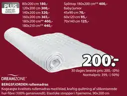 JYSK BERGSFJORDEN rullemadras tilbud