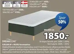 JYSK FJELNA M + MURU boxmadras tilbud