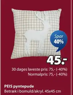 JYSK PEIS pyntepude tilbud