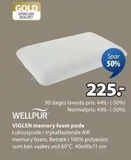 JYSK VIGLEN memory foam pude tilbud