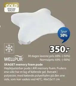 JYSK SKAGET memory foam pude tilbud