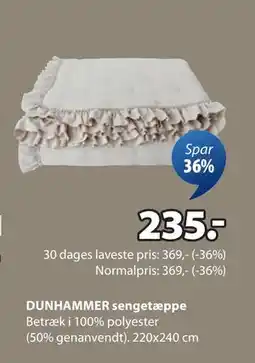 JYSK DUNHAMMER sengetæppe tilbud