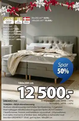 JYSK TONDRA + RESA elevationsseng tilbud