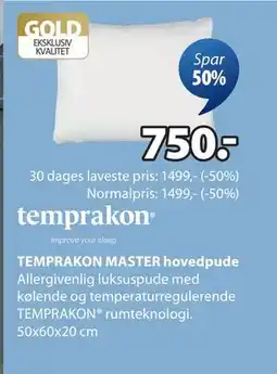 JYSK TEMPRAKON MASTER hovedpude tilbud