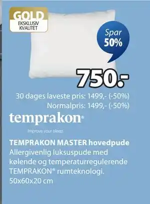 JYSK TEMPRAKON MASTER hovedpude tilbud