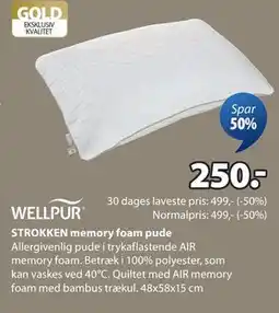 JYSK STROKKEN memory foam pude tilbud