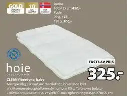 JYSK CLEAN fiberdyne, baby tilbud