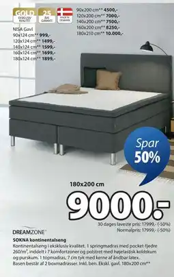 JYSK SOKNA kontinentalseng tilbud