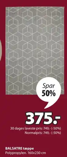 JYSK BALSATRE tæppe tilbud
