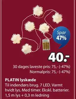 JYSK PLATIN lyskæde tilbud