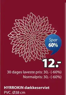 JYSK HYRROKIN dækkeserviet tilbud
