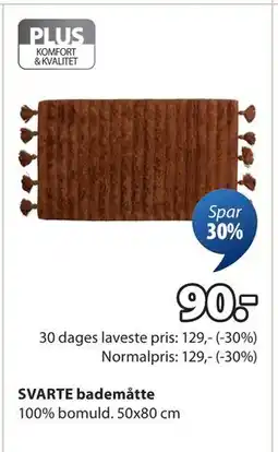 JYSK SVARTE bademåtte tilbud