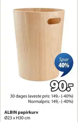 JYSK ALBIN papirkurv tilbud