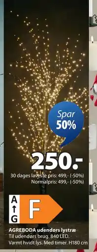 JYSK AGREBODA udendørs lystræ tilbud