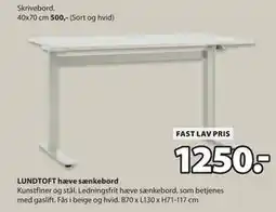 JYSK LUNDTOFT hæve sænkebord tilbud