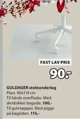 JYSK GULDAGER stoleunderlag tilbud