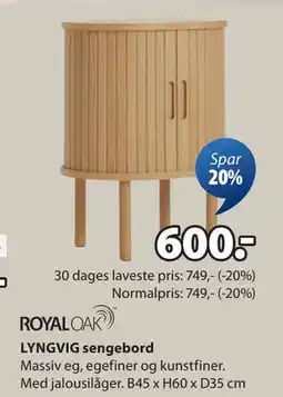 JYSK LYNGVIG sengebord tilbud